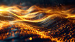 High-Res 3D Waves of Sound in Golden Hues