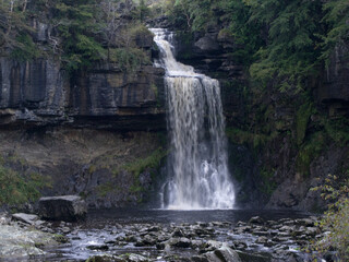 Wall Mural - Waterfall Peak District, Middle Black Clough Waterfalls, Peak District. Beautiful waterfall in deep forest.