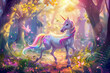 Unicorn Pony Adorable Animals Children Fairytale Colorful Magical Beautiful Enchanted Forest Fantasy