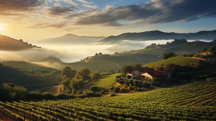 Wall Mural - Vineyard in the morning