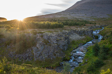 Wall Mural - River Holsa in Talknafjordur in the Iceland westfjords