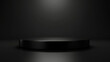 © Michael - 3d render of a sleek, dark podium for product showcasing under dramatic lighting