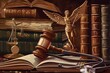 © Lucija - gavel stethoscope and caduceus on law books conceptual medical jurisprudence illustration