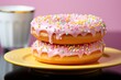 Delicious Glazed Donuts with Colourful Sprinkles