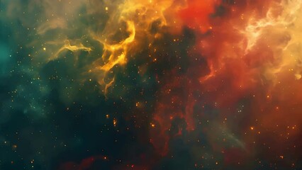 Wall Mural - vivid abstract cosmic background with colourful nebula, video, 4k