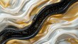 the allure of luxury with a gold and black liquid background, featuring dynamic waves of golden flow cascading and swirling on a backdrop of pure white, evoking a sense of sophistication and grandeur