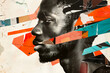 © ADDICTIVE STOCK - Abstract paper collage portrait of a man. Generative AI image
