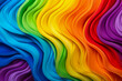 Rainbow wavy stripes 3D rendering for web design, posters, covers.