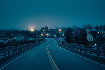 Canvas Print - Night view on the bridge to Beals Island, Maine