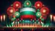 Firework display with the Bulgarian flag.