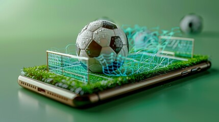 Game On: Soccer Betting App Banner with Realistic Field Display