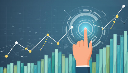 examining financial data while touching the business growth graph, planning and strategy, investment concept