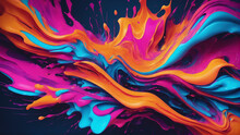 Abstract Compositions Featuring Luminous Liquid In Electrifying Shades Like Neon Lime, Electric Blue, Hot Pink, And Fluorescent Orange, Set Against A Backdrop Of Pulsating Energy ULTRA HD 8K