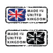Made in United Kingdom grunge stamp, isolated on white background, vector illustration.