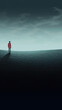 illustration of sad person standing alone