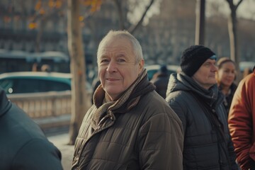 Wall Mural - Portrait of a senior man on the street.