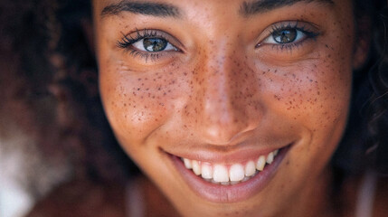 Wall Mural - Face Young African American Woman