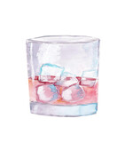 Fototapeta Miasta - Glass of whiskey with ice