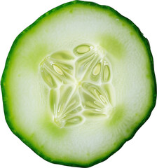 Cross section of a green cucumber