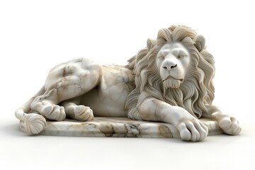 Wall Mural - Marble lion sculpture wildlife figurine animal.