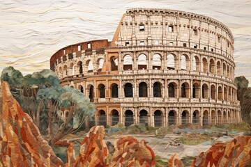 Wall Mural - Rome colosseum landmark representation amphitheater.