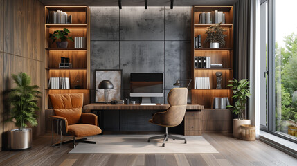 Wall Mural - modern office workspace at home, work from home or freelance business