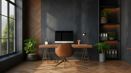 Wall Mural - modern office workspace at home, work from home or freelance business
