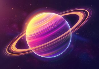 Wall Mural - 3D cartoon style planet Background - Wallpaper - Banner