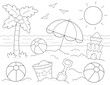 © BaMic illustrations - beach balls summer coloring page. you can print it on standard 8.5x11 inch paper
