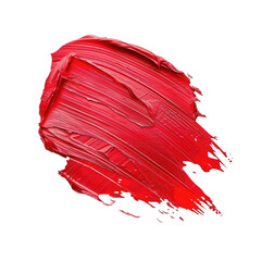 red grunge brush strokes oil paint isolated on white background