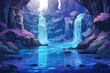 Crystal Blue Waterfall Gradients: Pristine Water Spectrum Serenity