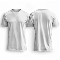 Wall Mural - T-shirt mockup. White blank t-shirt front and back views , isolated backgrounds