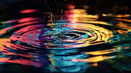 Wall Mural - a drop of water in a puddle of water