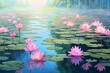 Serene Lotus Pond Gradients: Tranquil Reflection Hues