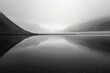 b'Black and white photo of a mountain lake in Iceland'