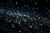 Fototapeta  - b'Glistening water surface with stars in the night sky'