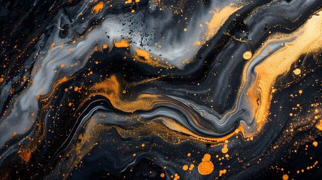 Abstract Gold and Black Marble Background. Gold abstract black marble background art paint pattern ink texture watercolor white fluid wall. Abstract liquid gold design luxury wallpaper