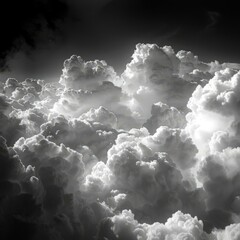 Wall Mural - b'Black and white cloudscape'