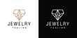 luxury diamond jewelry gem symbol vector logo