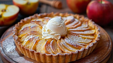 Sticker - A delicious pie topped with ice cream