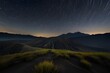 Star trails above Bromo Tengger Nationalpark Generator AI 