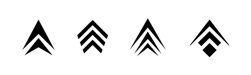 Wall Mural - moving up arrow signs – set of modern click cursor icons – isolated simple arrow pointers