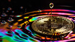 Bitcoin in Liquid Spectrum: A Macro View of Cryptocurrency Amidst Vibrant Refracted Light Signaling the The Fluidity of Crypto Finance - Image made using Generative AI