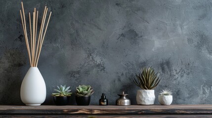 Wall Mural - Various plants in vases on shelf