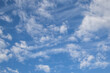 Cloudscape over southern Africa in blue and white as flimsy clouds float in a clear blue sky image for background use