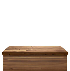 Wall Mural - Empty wooden table. Front view. Isolated on a white background