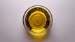Artistic top view of extra virgin olive oil, highlighting its rich texture and health benefits, high in monounsaturated fats, isolated background, studio lighting