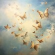Butterflies on the sky backgrounds butterfly painting.