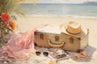 The beach painting luggage summer.