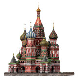 Saint Basil's Cathedral in Moscow isolated on a transparent background 
